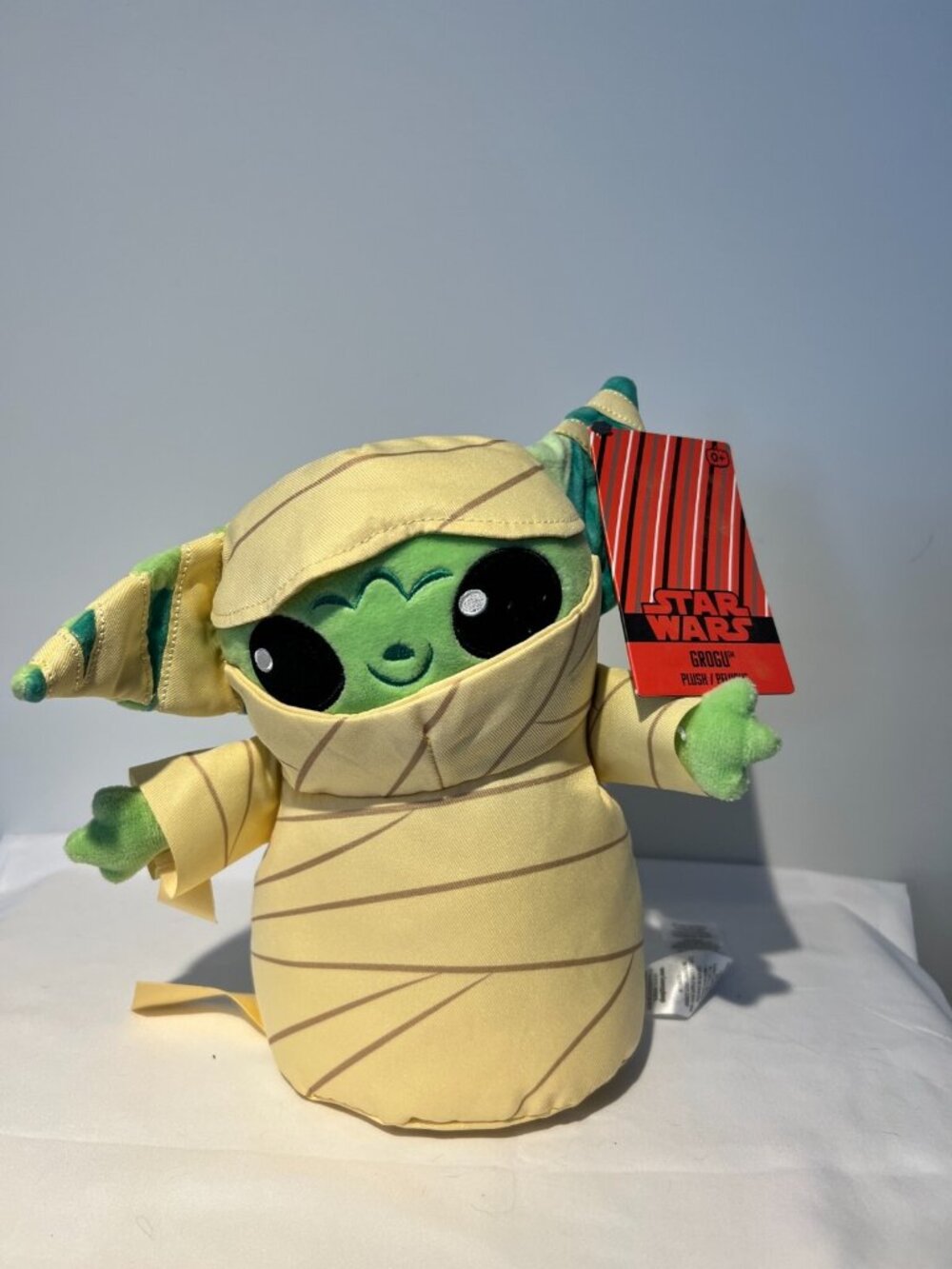 Star Wars Grogu Plush In Mummy Outfit Halloween Baby Yoda Toy Disney Collectible
